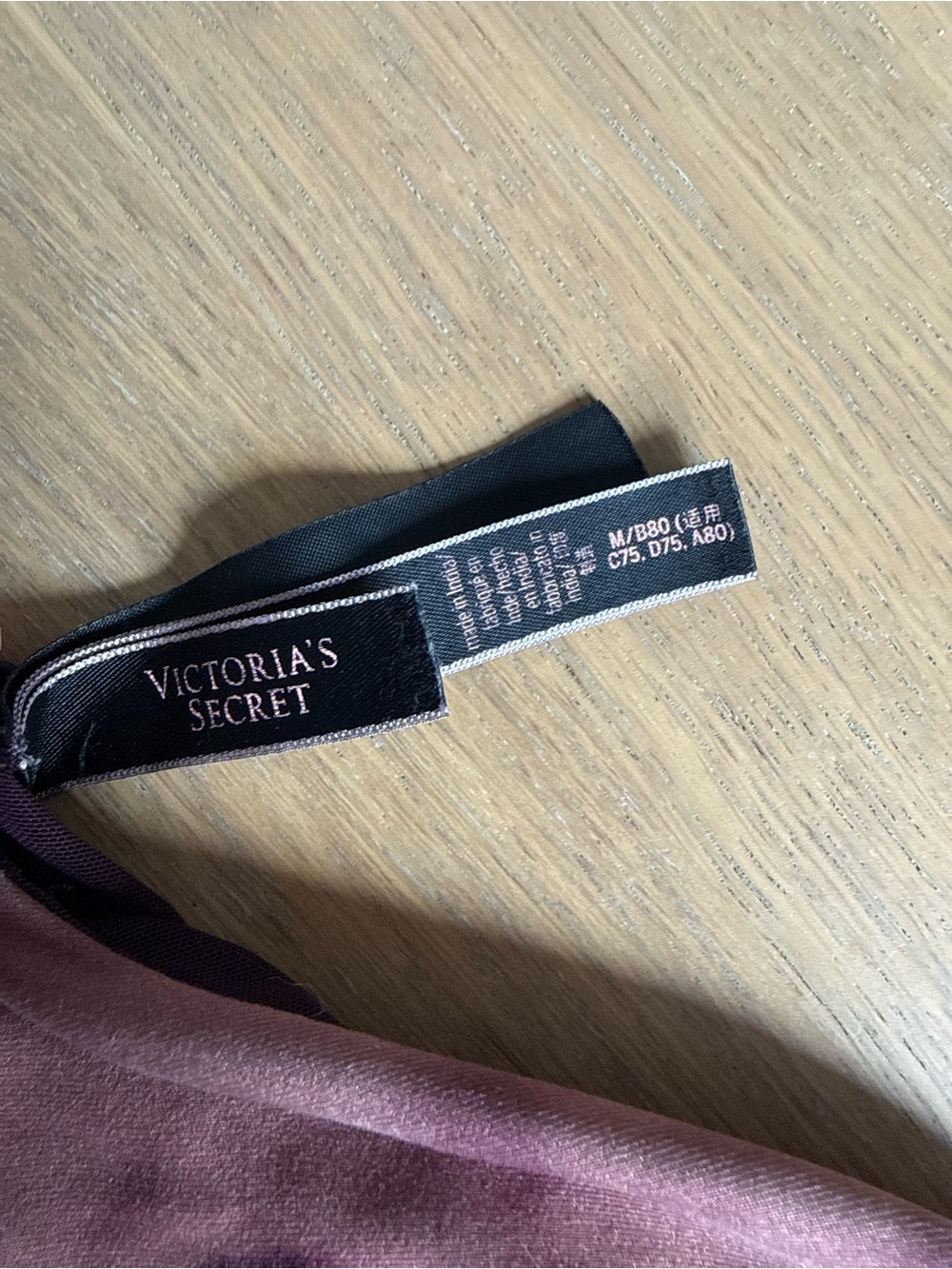 Victoria's Secret Mauve and Dark Plum Tie-Dye Strappy Sports Bralette - Picture 2 of 3